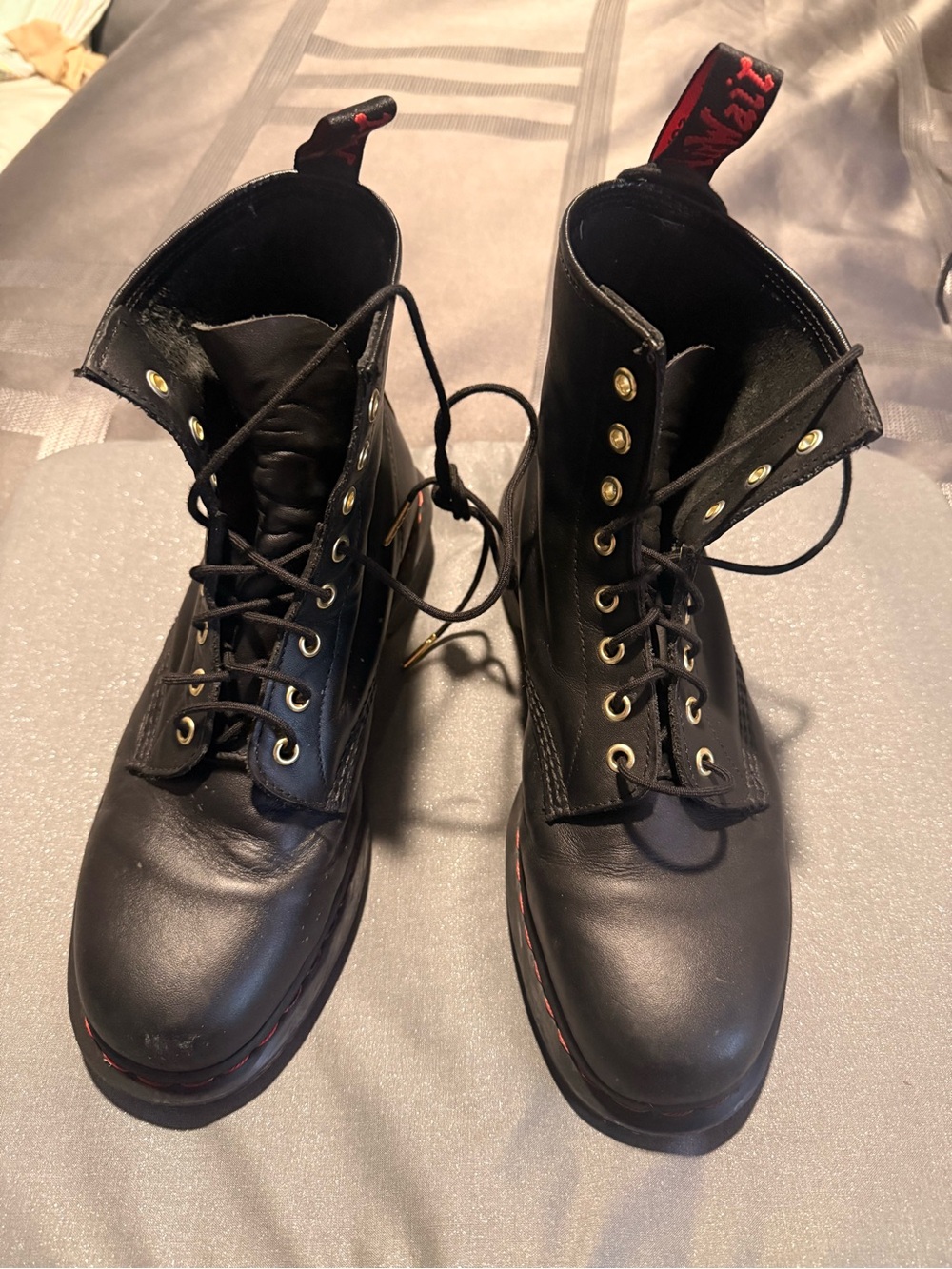 Dr. Martens: Year of the Rat 8 eyelet boots- black leather- size 11 men USA